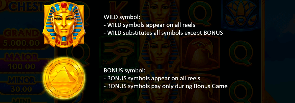 3 Egypt Chests Symbols & Paytable 3 Egypt Chests Symbols & Paytable