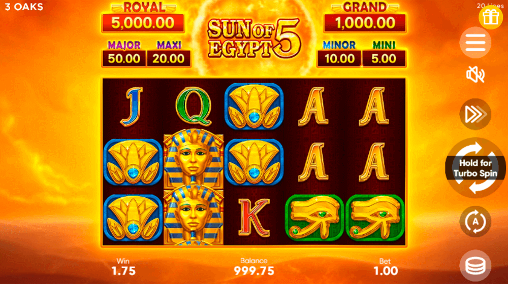 Sun of Egypt 5: Hold and Win Key Details